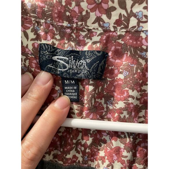 Silver Jean Co Button Up Shirt Plaid Size‎ Medium - Picture 3 of 10